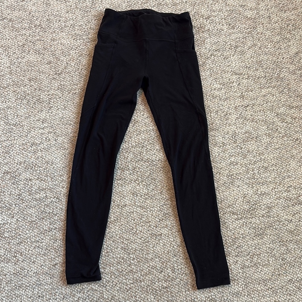 Athleta Black High Rise Tights, youth 12